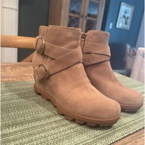 Sorel Suede Wedge Booties